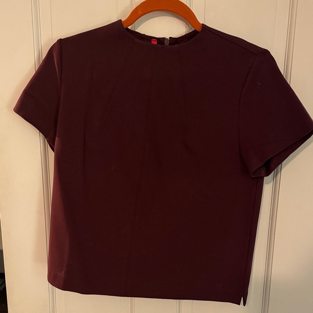 SPANX Elegant Ponté Burgundy Women's Top